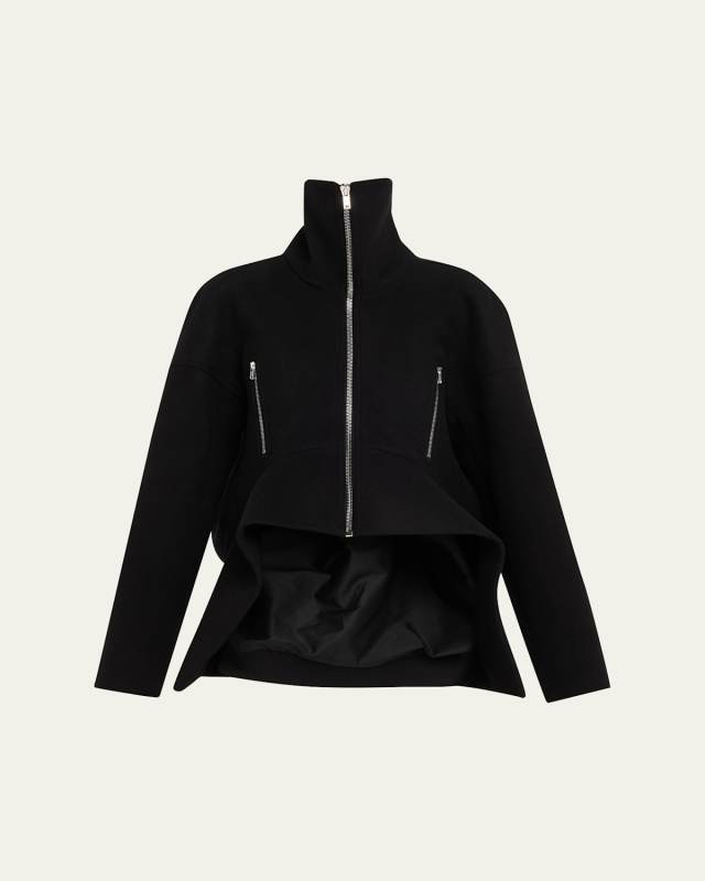 Draculi Sculptural Peplum Zip Jacket